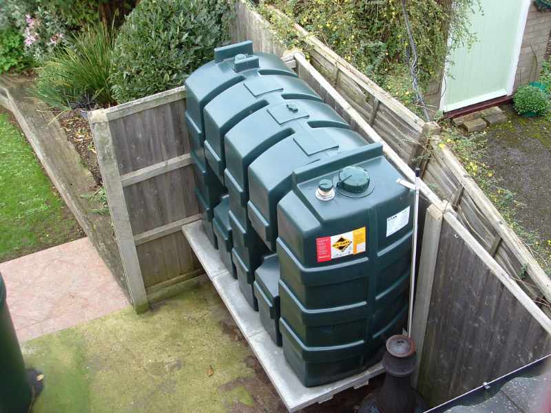 Where should an oil tank be placed?